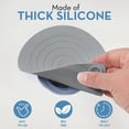 thumbnail image 4 of SHOWERRING & STOPRING BUNDLE, Flat Stainless Steel Drain Protector/Silicone Stopper Combo for Bathtub & Bathroom Sink (Gray), 4 of 10