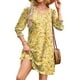 thumbnail image 2 of Vestido de verano WIHOLL 2025 con cuello en V y manga 3/4 para mujer, amarillo M, 2 of 4