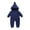 Navy, variant on Girls Romper Newborn Infant Baby Long Sleeve Solid Winter Hooded Coat Jacket Thicken Windproof Warm Jumpsuit Outwear Flexible Playwear Orange