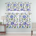 thumbnail image 5 of Retro Purple Curtain Valances Set Hydrangeas Floral Leaf Country Plant Farmhouse Kitchen Curtains 36&nbsp;inch Length Rod Pocket Valance and Tiers 3 Piece Set Small Bedroom Bathroom Laundry Decor, 5 of 9