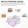 thumbnail image 7 of Large Lidded Bin Foldable Storage Baskets Boxes Cubes Lids with 2 Handles for Home Bedroom Office Pink and Purple Flowers 16.5"x12.6"x11.8", 7 of 7