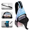 thumbnail image 4 of Full Print Chest Bag 8×15in Outer Large Bag On Both Sides Of Mesh Bag Inside Pocket Design Sponge Pad Shoulder Strap White Tie-dye Background Rainbow Colors_2, 4 of 8