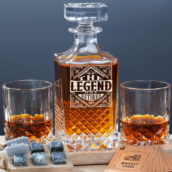 Set de decantadores de whisky Pitcher PONPUR Legend Has Retired, 770 ml