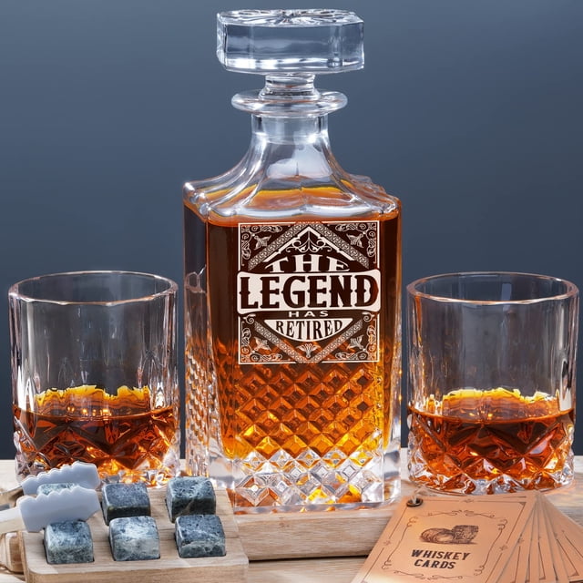 Set de decantadores de whisky Pitcher PONPUR Legend Has Retired, 770 ml