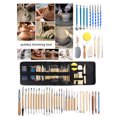 thumbnail image 3 of Pottery Tool Kit, Polymer Clay Ceramic Sculpting Tools Kit, Modeling Clay Pottery Sculpture with Storage, Apron for Rock Painting, Modeling, Embossing, Nail Art DIY (52 Pack), 3 of 5