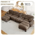 thumbnail image 4 of FFH 150" U-Shaped Sectional Sofa, Modular Cloud Couch for Big Living Room, Contemporary Furniture Set, Brown, 4 of 12