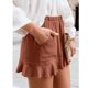 thumbnail image 1 of Pantalones cortos con volantes en la cintura elástica, pantalones cortos con dobladillo con volantes, pantalones cortos informales con dobladillo con volantes, pantalones cortos con dobladillo con volantes para mujer, funcionalidad versátil, 1 of 6