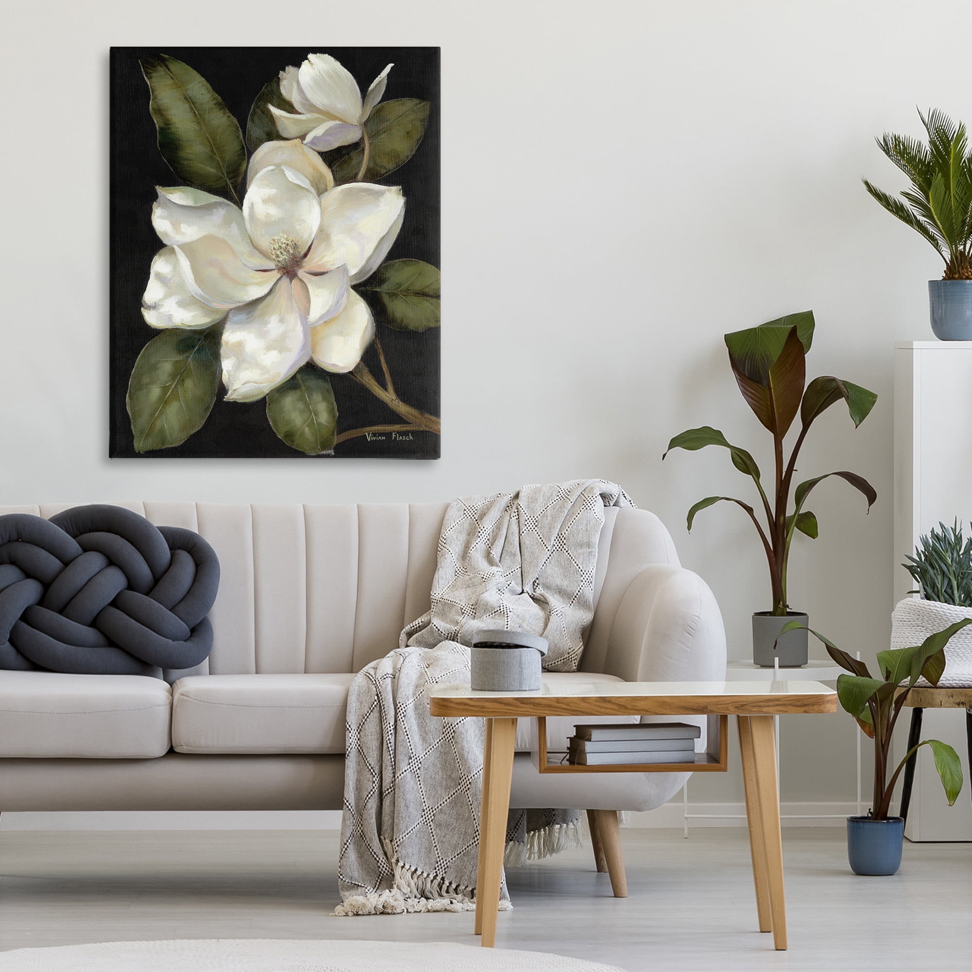 Stupell Industries Blooming Magnolia Buds Canvas Wall Art, design by Nan