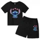 thumbnail image 3 of Conjunto de 2 camisetas y pantalones cortos de Disney Stitch para niños de 1 a 14 años, ropa informal de verano de manga corta con estampado de anime para niños, 3 of 5