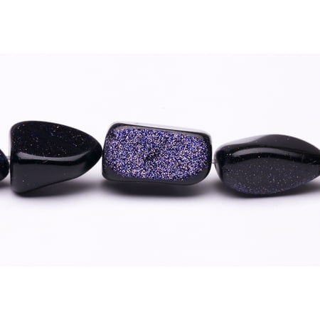 - Natural Form Nugget Blue Goldstone Beads Semi Precious Gemstones Size: 17x14mm Crystal Energy Stone Healing Power for Jewelry Making