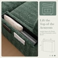 thumbnail image 6 of Aukfa 43 inch Chaise Lounge w/ 2 Cupholders, Storage Ottoman, Plush Chair Bed for Living Room, Green, 6 of 11