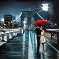 thumbnail image 2 of Benson, Pierre 15x15 Gold Ornate Wood Framed with Double Matting Museum Art Print Titled - Kissing on Brooklyn Bridge, 2 of 4