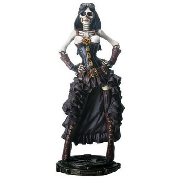 Ebros Steampunk Skeleton Costume Lady Figurine 7.5" H Skeleton Detective