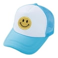thumbnail image 2 of Yellow Glitter Smiley Face Trucker Hat,Adjustable Snapback Closure High Crown Foam Mesh Back Hats for Men and Women, 2 of 6