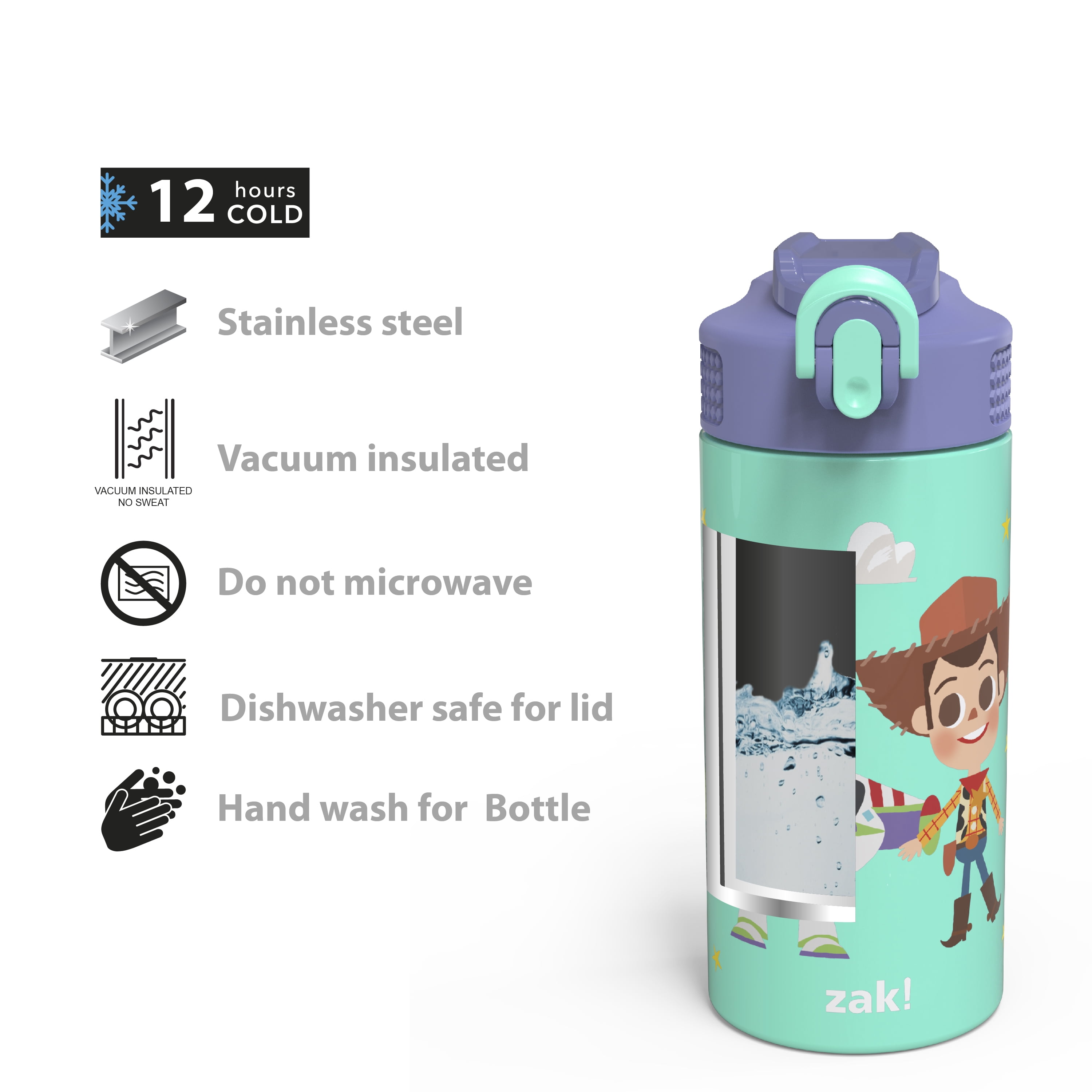 Zak Designs, Dining, Zak Design Toy Story Woody Buzz Lightyear Its Play  Time Water Bottle 65 Oz