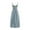Blue, variant on Vintage Denim Maxi Dress Spaghetti Straps, Button Front, Casual Spring/Summer Look, Comfortable, 30 Day Wear Test, Available in Multiple Sizes
