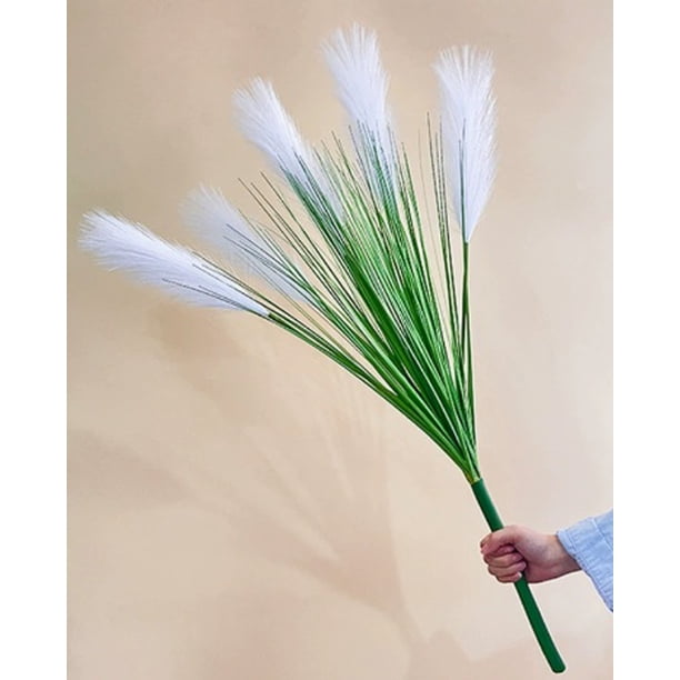 3 piezas - 85*30 - Juncos artificiales realistas y hierba con forma de cola de conejo, estilo bohemio
