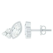 Rosec Jewels - Lab Diamond Stud Earrings for Women - Minimalist Earrings - EF-VS Grade - Ready to Gift, 10K White Gold