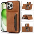 thumbnail image 2 of Fashionable luxury three fold multi card slot phone case PU leather credit card holder phone accessories suitable for iPhone 13 phone case, 2 of 6