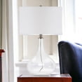 thumbnail image 3 of HomeRoots 524328 25 in. Glass Table Lamp with White Drum Shade, Clear, 3 of 5