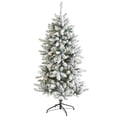 thumbnail image 3 of Nearly Natural 5' Flocked Fir Artificial Christmas Tree Prelit with 650 LED Lights, 3 of 8