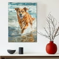 thumbnail image 5 of Funny Dog on Beach Canvas Wall Art, Chinook Dog Picture Ocean Artwork for Bathroom Bedroom Living Room, Art Decor 8x12 Inches, 5 of 6