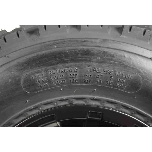 MASSFX 22x7-10 ATV Front Tire & 10x5 4/144 Black Wheel Kit fits 
