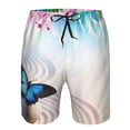 thumbnail image 4 of Yiaed Butterfly In Blossoms Zen Print Men's Swim Trunks with Lining Quick Dry Sports Shorts Beach Shorts Boardshorts-Large, 4 of 5