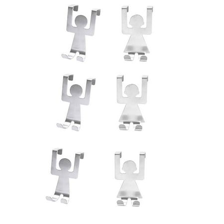 

Puntoco Clearance Stainless Steel Lovers Shaped Hook Reversible Over Door Cabinet Drawer Hook Rollback