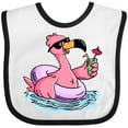 thumbnail image 3 of Inktastic Flamingo with Sunglasses Pool Float and Drink Boys or Girls Baby Bib, 3 of 4