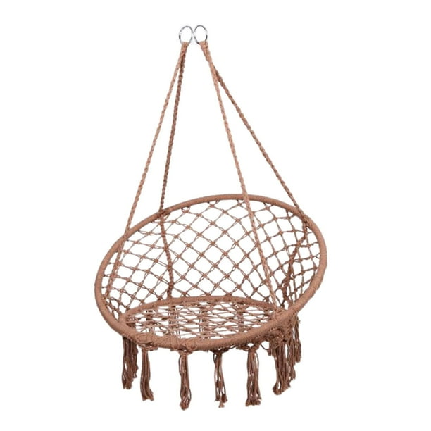Hamaca al aire libre Columpio Columpio con borlas Plegable Tejido nórdico transpirable para una sola Columpio para balcón interior Senderismo café DYNWAVEMX Hamaca al aire libre