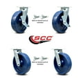 thumbnail image 2 of 8 Inch Solid Polyurethane Caster Set with Ball Bearings 4 Swivel Lock 2 Brake, 2 of 2