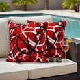 thumbnail image 6 of 2 Pack Outdoor Waterproof Throw Pillows, Abstract Stripe Black White on Red Decorative Square Pillow Case Patio Pillows for Chair Couch Sofa 16x16in, 6 of 9