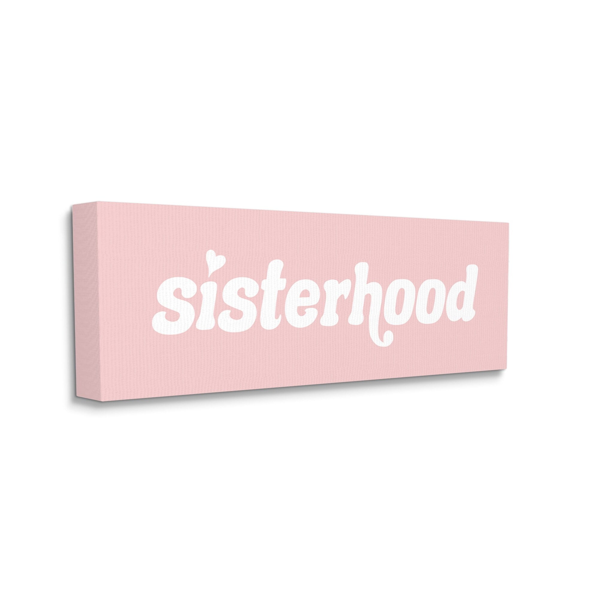 Stupell Industries Sisterhood Pink Typography Casual Girls Text Sign Canvas Wall Art, 30 x 13, Design by Daphne Polselli