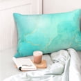 thumbnail image 4 of Salouo Cyan Mint Marble Pattern Pillow Cases,1PC Pillow Covers with Envelope Closure Decorative Pillow Case for Bed Couch,Pillows Not Included-16"x24", 4 of 6