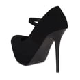 thumbnail image 3 of Qupid BF85 Women Nubuck Mary Jane Platform Glossy Stiletto Heel Pump, 3 of 5