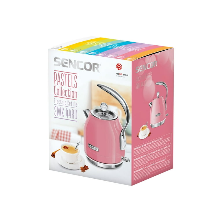 Sencor SWK44RD Crystal Electric Kettle with Power Cord Base, Coral