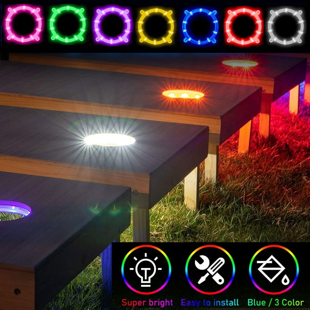 TSV 2Pcs Cornhole Lights Set, 6" Standard Corn Hole Board Ring Lights