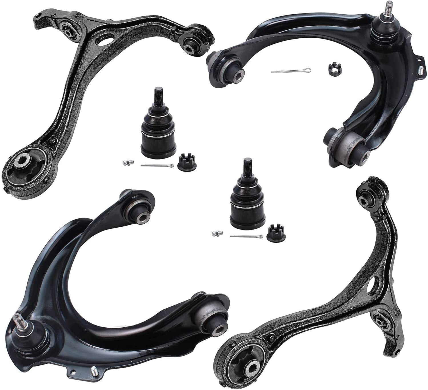 Detroit Axle - 14pc Front End Control Arms Kit for 04-08 Acura TSX, 03-07 Honda Accord, Control Arms Tie Rods Lower Ball Joints Front Rear Sway Bar Links 2003 2004 2005 2006 2007 Replacement
