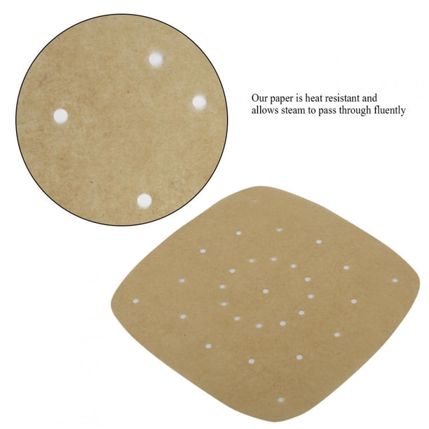 Revestimientos de Papel para Hornear, Papel de Perferry Cuadrado de 7,5 Pulgadas para Freidora de Aire, Cocinar Al, Papeles para Hornear Resistentes Al Calor Pan Dim suma