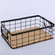 thumbnail image 3 of Organizador de almacenamiento de alimentos con ambre Cesta con asas y fondo de madera, negro - METRO Macarena cesta de almacenamiento de cocina, 3 of 7