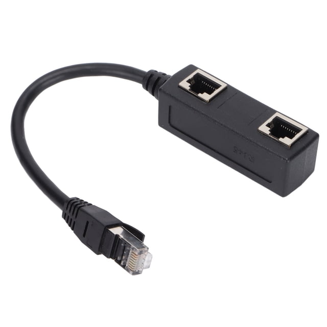 Adaptador divisor RJ45, conector Ethernet de 1 puerto macho a 2 puertos hembra para red doméstica y oficina