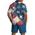 thumbnail image 4 of Mens 2 Piece Short Sets US 250 Years Anniversary Short Sleeve Shirts and Shorts Summer Beach Vacation Outfits, 4 of 6
