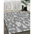 thumbnail image 3 of Ahgly Company Machine Washable Indoor Round Transitional Platinum Gray Area Rugs, 6' Round, 3 of 7