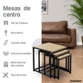 thumbnail image 2 of Mubson Set de 3 Mesas para Centro de Madera. Mesa para Sala Mubson Mesa de Centro, 2 of 6