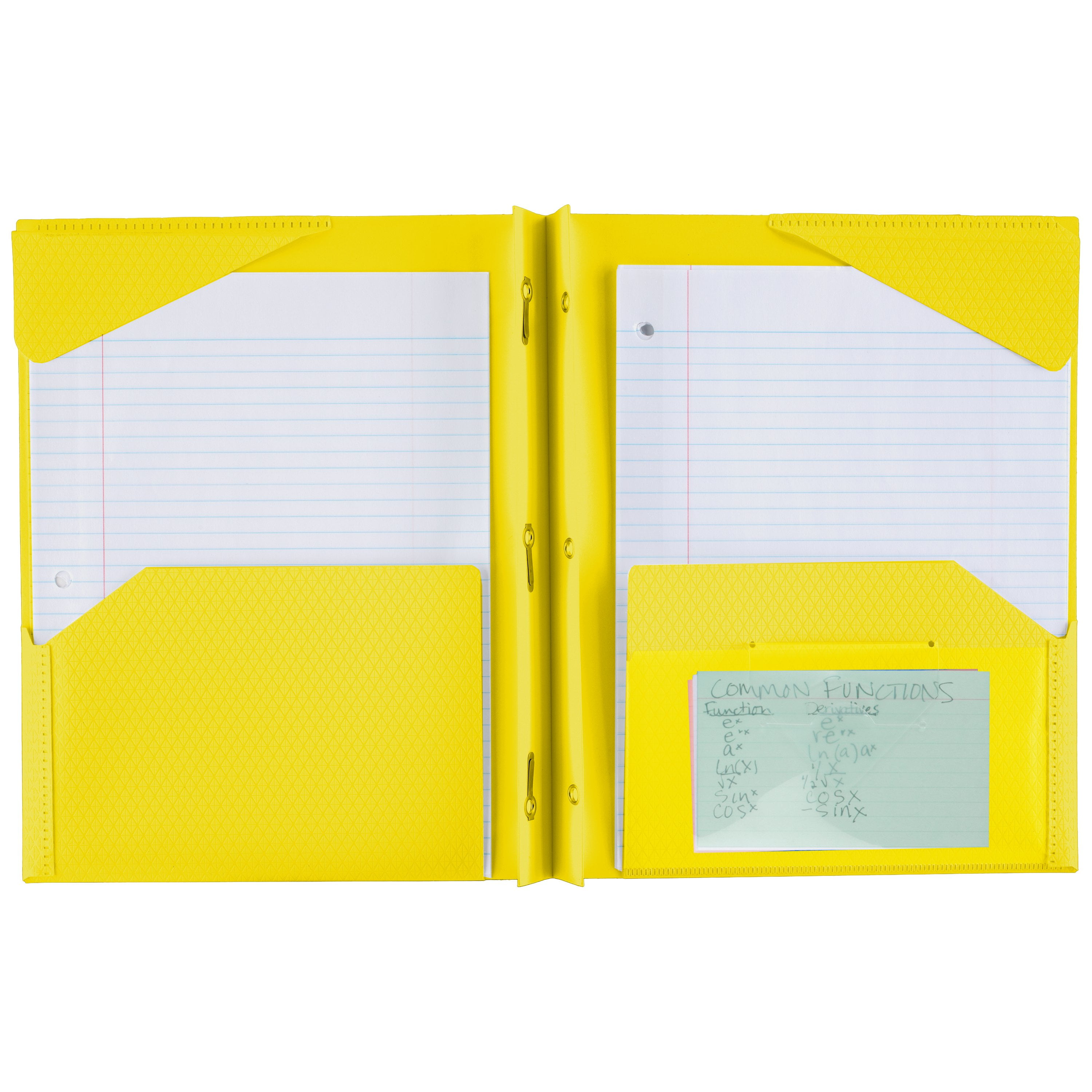 Five Star Stay-Put Pocket and Prong Folder, Yellow (34609)