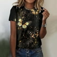 thumbnail image 3 of ZMHEGW Womens T Shirts Trendy Fashion Casual Top Shirt Short Sleeve Round Neck Printed Elegant Loose Soft Top Blouse Tshirts, 3 of 5