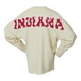 thumbnail image 2 of Women's Spirit Jersey White Indiana Hoosiers Oversized Preppy Long Sleeve T-Shirt, 2 of 3