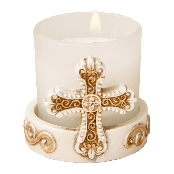 Vintage cross themed candle holder votive from fashioncraft Wedding