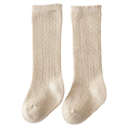 

Binpure Baby Long Socks Elastic Hollowed Solid Color Soft Lightweight Socks for Girls Boys